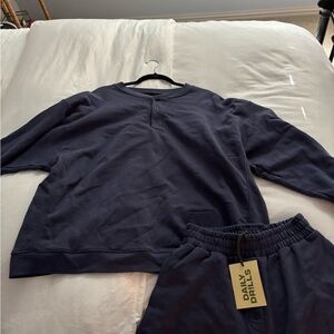 Navy Blue Sweatshirt and Joggers Set